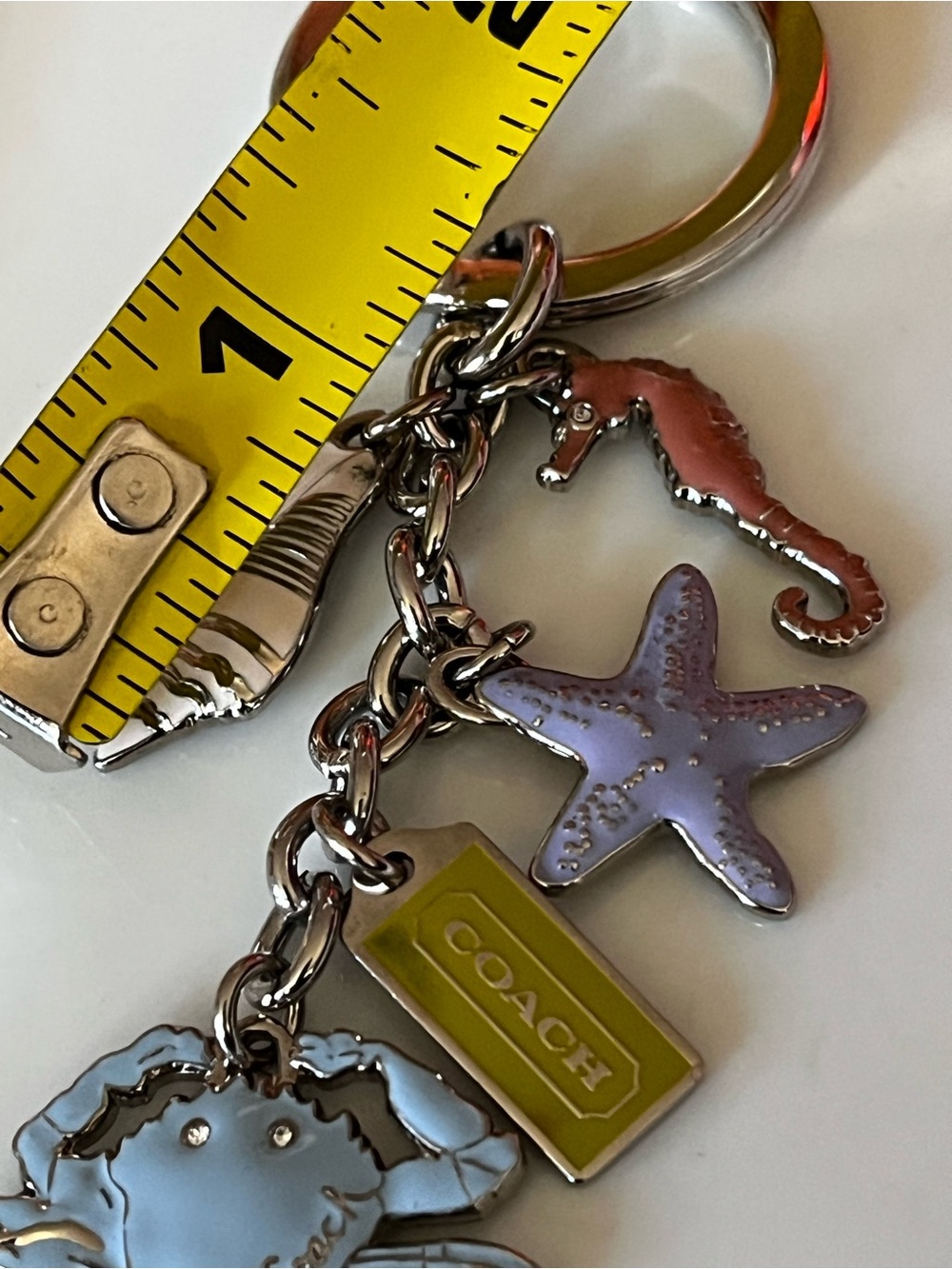 Rare Authentic COACH Keychain Under the Sea Silver w 5 charms - Picture 11 of 14